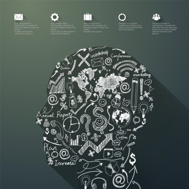 Vektör grafik, beyin, arka plan