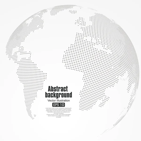 Üç boyutlu soyut gezegen, noktalar, küresel ve uluslararası anlamı temsil ediyor..