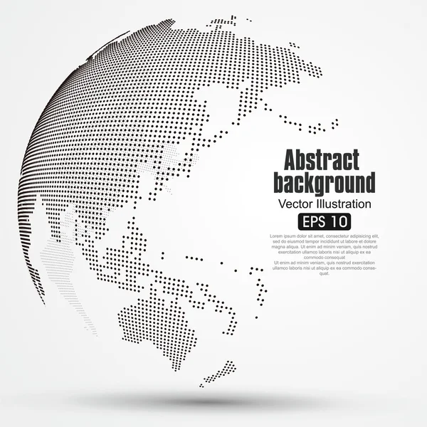 Planeta abstracto tridimensional, puntos, que representa el significado global, internacional. — Archivo Imágenes Vectoriales