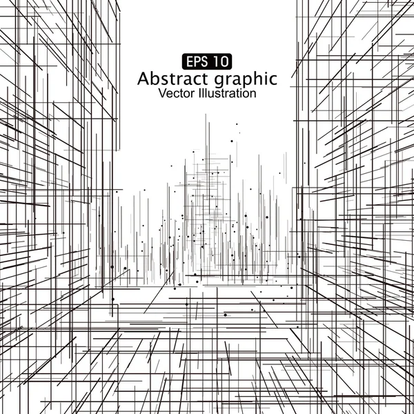 Gráficos abstractos de composición de puntos y líneas . — Vector de stock