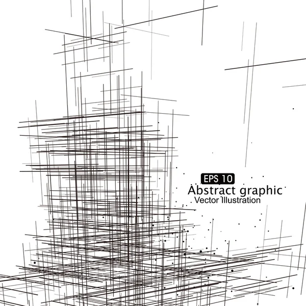 Punkt und Linienkomposition abstrakte Grafiken. — Stockvektor