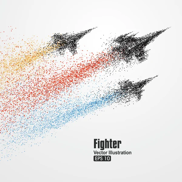 Fighter-deeltjes, symbool vector illustratie van snelle ontwikkeling. — Stockvector