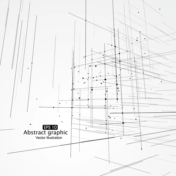 Gráficos abstractos de composición de puntos y líneas . — Vector de stock