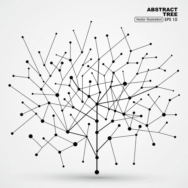 Punkty i linie drzew abstrakcyjne grafiki. — Wektor stockowy
