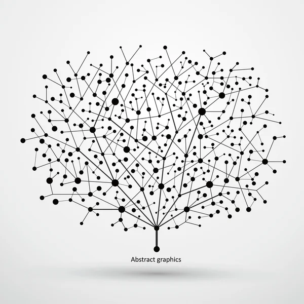 De puntos y líneas de árboles, gráficos abstractos . — Vector de stock