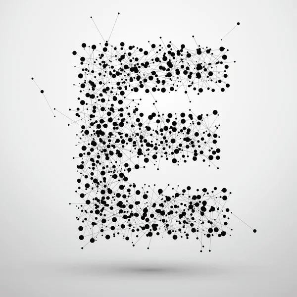 Línea de puntos que consta de letras, Diseño de fuente . — Vector de stock