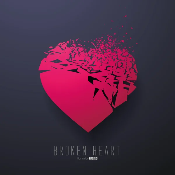 Broken Heart,Vector Graphics — Stock Vector