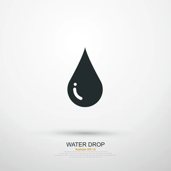 Icono de gota, ilustración vectorial. Estilo de diseño plano — Vector de stock