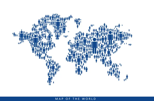 Par le peuple compose la carte du monde — Image vectorielle