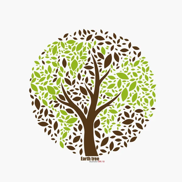 Earth tree,Leaf mosaic. — Stock Vector