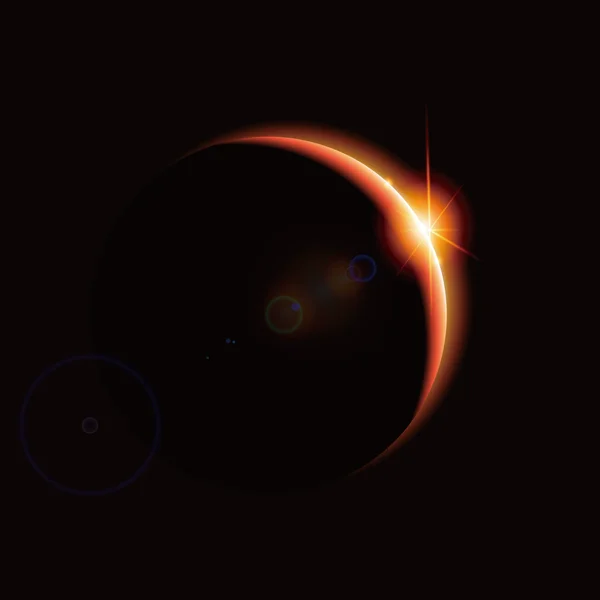 日食、地球科学図のバックライト. — ストックベクタ