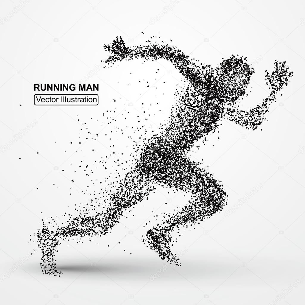 Running Man Particle Divergent Composition Vector Illustration Stock Vector Image By C Liuzishan