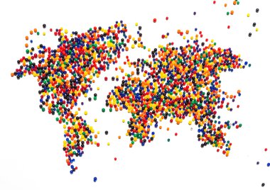 Nokta renkli Dünya Haritası.