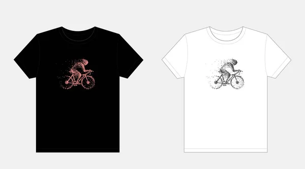 Imagem Ciclista Shirt Design Gráfico Arquivo Camadas Vetoriais — Vetor de Stock