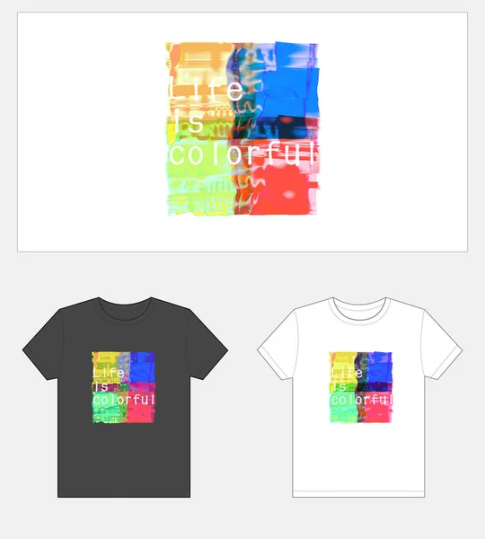 Projeto Gráfico Colorido Abstrato Shirt — Vetor de Stock