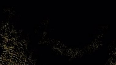 Titreşen parçacık dizisi, soyut video arkaplanı.