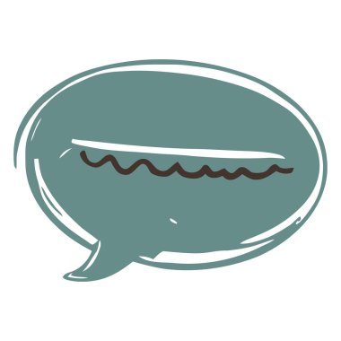 Basit el çizimi tek konuşma kabarcığı vektörü. Minimalist iletişim, mesajlaşma ve komik sohbet tasarımları için ideal..