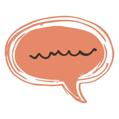 Basit vektör karalama tarzında elle çizilmiş yuvarlak konuşma balonu. Mesajlaşma uygulamaları, konuşma tasarımları ve çizgi roman projeleri için ideal.