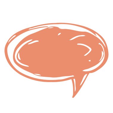 Karalama çizim vektör tarzında sevimli yuvarlak konuşma balonu. Sohbet tasarımı, mesajlaşma grafikleri ve çizgi roman düzeni için ideal.