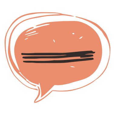 Düz elle çizilmiş komik şekilli konuşma balonu çizimi. Sohbet simgeleri, sohbet tasarımları ve mesajlaşma uygulaması şablonları için harika.