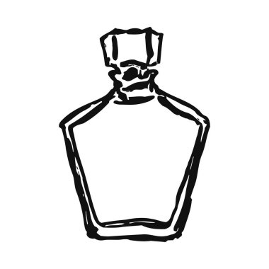 Zarif bir parfüm şişesi, kendine özgü bir başlığı var. Basit ama şık bir çizgi sanatı ile resmedilmiş. Kozmetik konteynır, klasik lüks ve zarafetin vücut bulmuş halidir. Parfüm ambalajı için mükemmeldir. Basit, sanatsal ve yaratıcı illüstrasyon hig