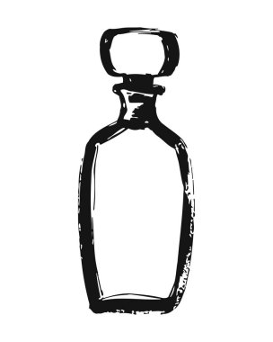 Basit bir siyah-beyaz tasviri, durduruculu bir şişe, temiz ve zarif bir görsel tasvir yaratıyor. Bu resim klasik bir şişe tasarımı sergiliyor. Minimalist estetik, lüks gibi çeşitli bağlamlarda kullanmak için mükemmel.