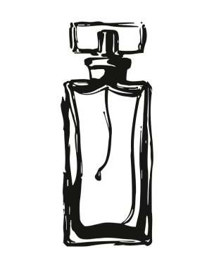 Zarif ambalajlı lüks parfüm kokulu güzel tasarlanmış bir parfüm şişesi. Entellektüel illüstrasyon üst düzey güzellik ürünlerini ön plana çıkarıyor. Basit ama şık siyah-beyaz taslak. Rafine kalite ve büyüleyici özünü taşır.