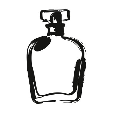 Parfüm şişesinin basit ama zarif bir tasviri. Lüks ve kaliteli parfüm ürünleri taşıyor. Sofistike tasarım unsurları ve klasik şekil cazibe ve stili çağrıştırıyor. Reklam ve marka kampanyaları için mükemmel.