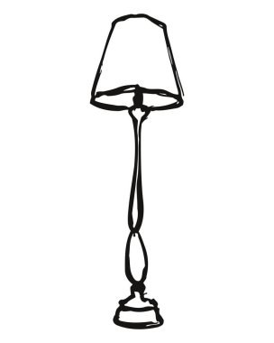 Beyaz arka planda zarif bir masa lambasının basit siyah çizgisi, minimalist tasarım unsurları sergiliyor. Klasik ve sofistike, bu resimde lambanın parlak şekli ve gösterişsiz stili vurgulanıyor, modern ev dekorasyonu ve iç dekorasyonu için mükemmel.