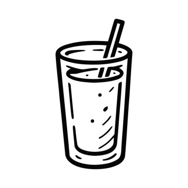 Soğuk bir içecek ve pipetle doldurulmuş, basit bir çizim tarzıyla tasvir edilmiş. Serin ve ferahlatıcı olan bu minimalist illüstrasyon, bir içki veya içeceği temsil etmek için mükemmel pipetli temiz bir bardak sergiliyor. Basit ve açık sözlü.