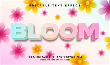 Modern stil ile düzenlenebilir çiçek vektör metin efekti
