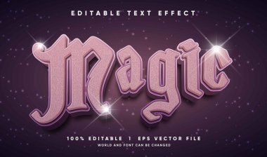 Modern stil ile düzenlenebilir sihirli 3d vektör metin efekti