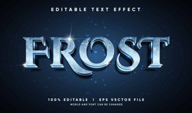 Modern tarzda düzenlenebilir Frost 3d vektör metin efekti
