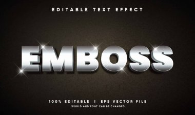 düzenlenebilir kabartma 3d vektör metin efekti modern biçimle