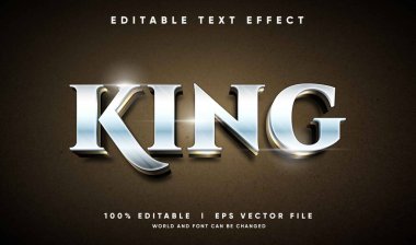 Modern tarzda düzenlenebilir kral 3d vektör metin efekti