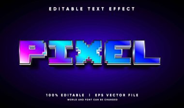 Modern tarzda düzenlenebilir piksel 3d vektör metin efekti