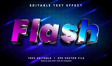 Modern tarzda düzenlenebilir flash 3d vektör metin efekti
