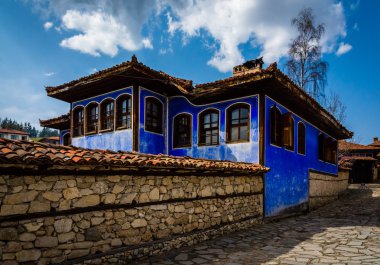 Beautiful colourful houses in Koprivshtitsa  clipart