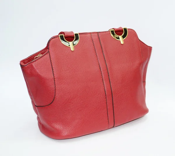 Sac femme rouge, cuir et très belle . — Photo