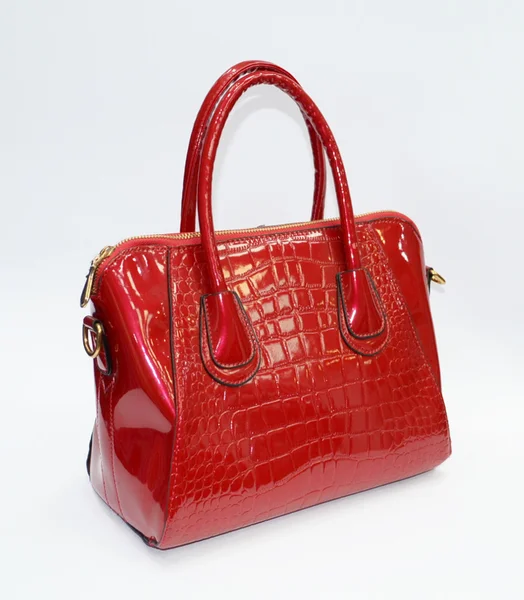 Kırmızı bayan çanta, deri ve çok güzel.