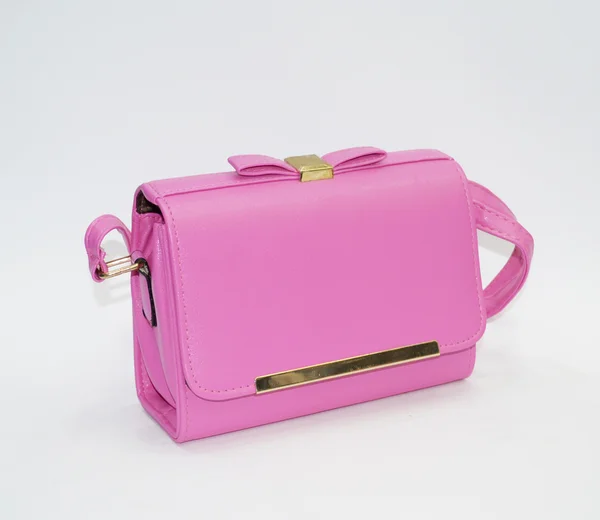 Framboesa rosa saco feminino, couro e muito bonito . — Fotografia de Stock