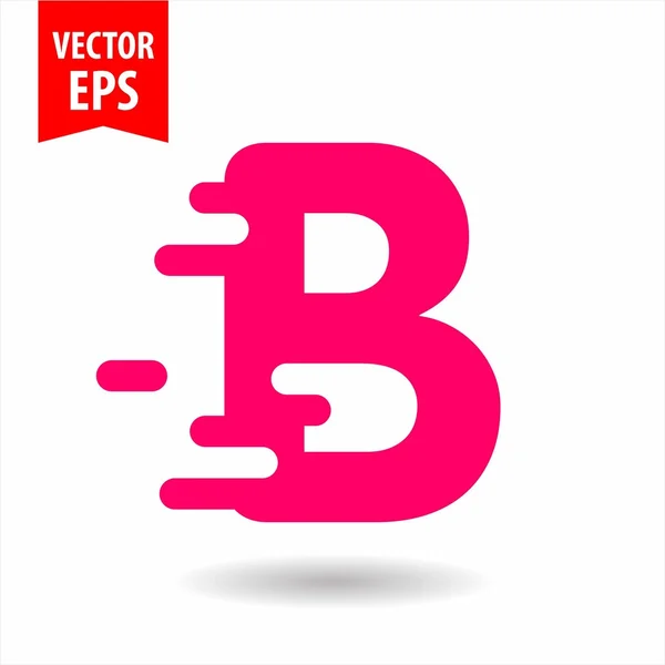 B hermoso logotipo de diseño plano — Vector de stock