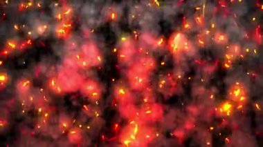 Parlak kıvılcımlar parıldar ve gece gökyüzünde göz kamaştırıcı bir şekilde dart atar..