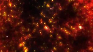 Parlak kıvılcımlar parıldar ve gece gökyüzünde göz kamaştırıcı bir şekilde dart atar..