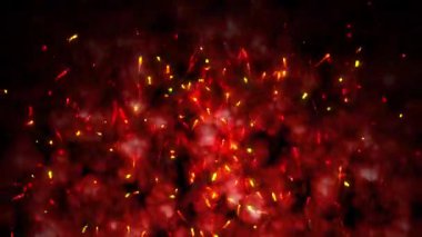 Parlak kıvılcımlar parıldar ve gece gökyüzünde göz kamaştırıcı bir şekilde dart atar..