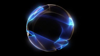 Parçacıklardan ve enerjik dinamik dalgalardan oluşan parlak, parıldayan bir küre uzayda sorunsuzca hareket eder..