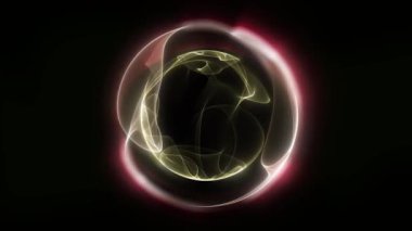 Parçacıklardan ve enerjik dinamik dalgalardan oluşan parlak, parıldayan bir küre uzayda sorunsuzca hareket eder..