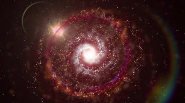 Parlak, sarmal bir galaksi uzayda döner, plazma, enerji ve ışıkla oynar. Bu animasyonu bazı astrolojik ve kozmik projelerinizde kullanabilirsiniz, ya da arka plan olarak kullanabilirsiniz..