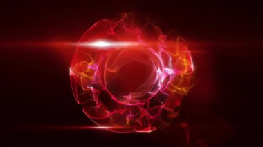 Kozmik enerji soyutlaması. Sanal küre, uzayın yaratıcılığını ve çekici gizemini vurgulayarak ışık ve dalgalarla oynar..