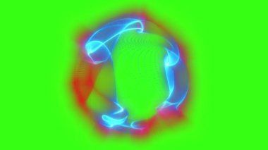 Etrafı enerji dalgalarıyla çevrili küresel bir madde. Bu video, bilim kurgu sahnelerini, teknoloji temalı sunumları veya enerjik ve görsel olarak çarpıcı bir soyut arkaplan gerektiren herhangi bir projeyi geliştirmek için mükemmeldir..